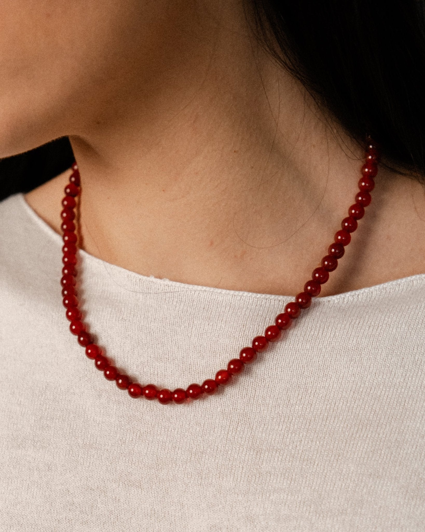 SMALL HINA NECKLACE, CARNELIAN - Cklasic Designs