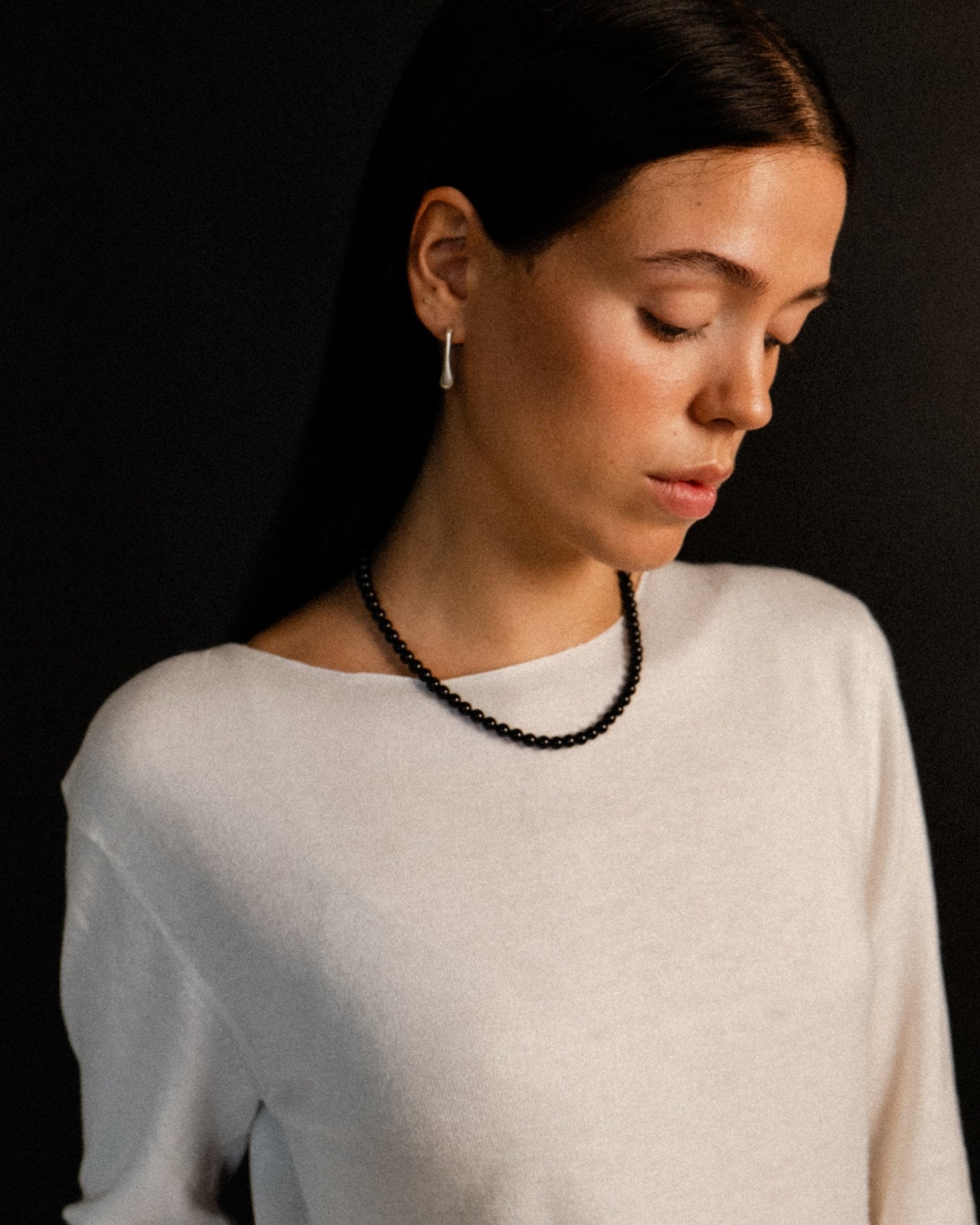 SMALL HINA NECKLACE, ONYX - Cklasic Designs