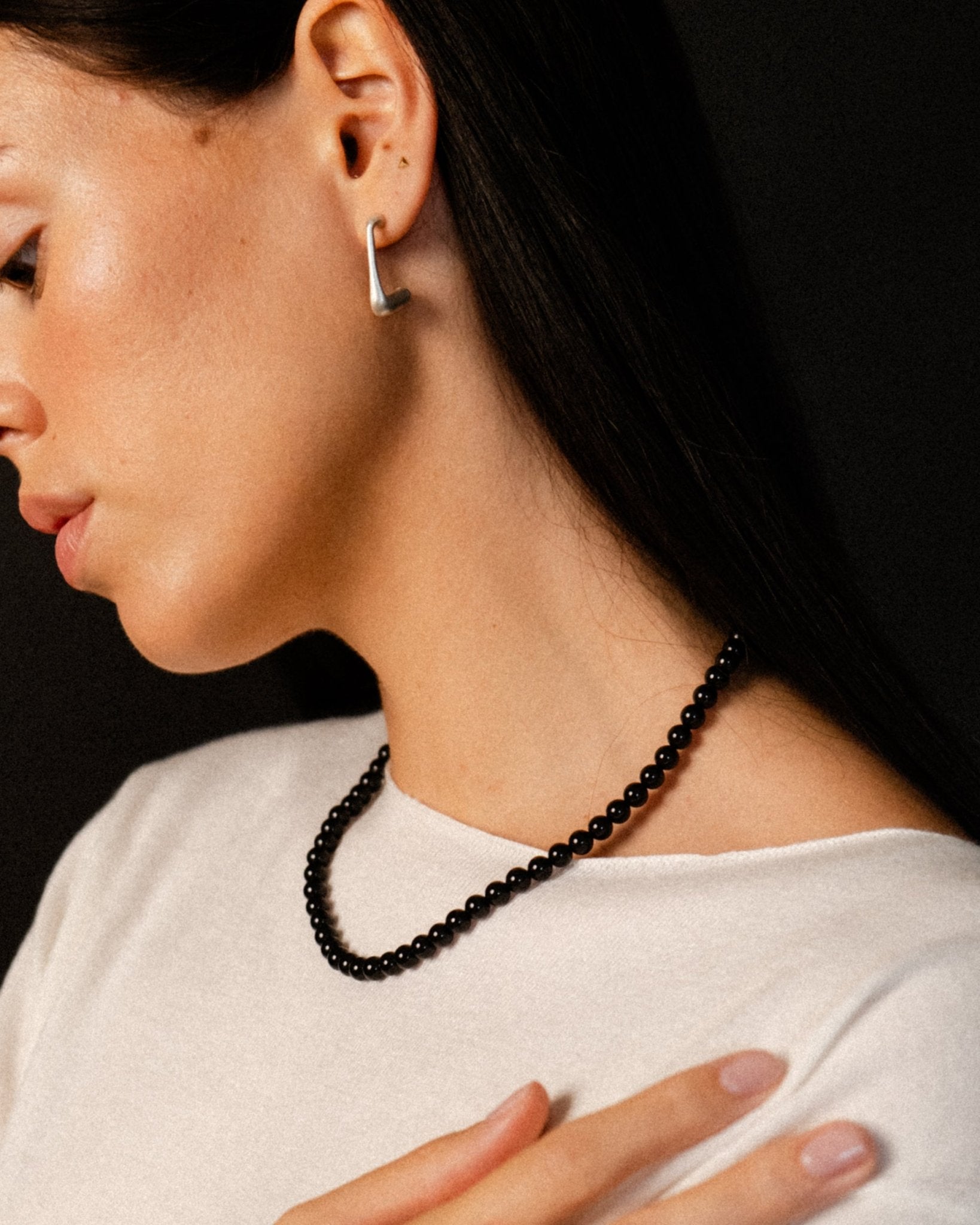 SMALL HINA NECKLACE, ONYX - Cklasic Designs