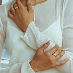 Sterling silver stacking ring with smooth rounded finish
