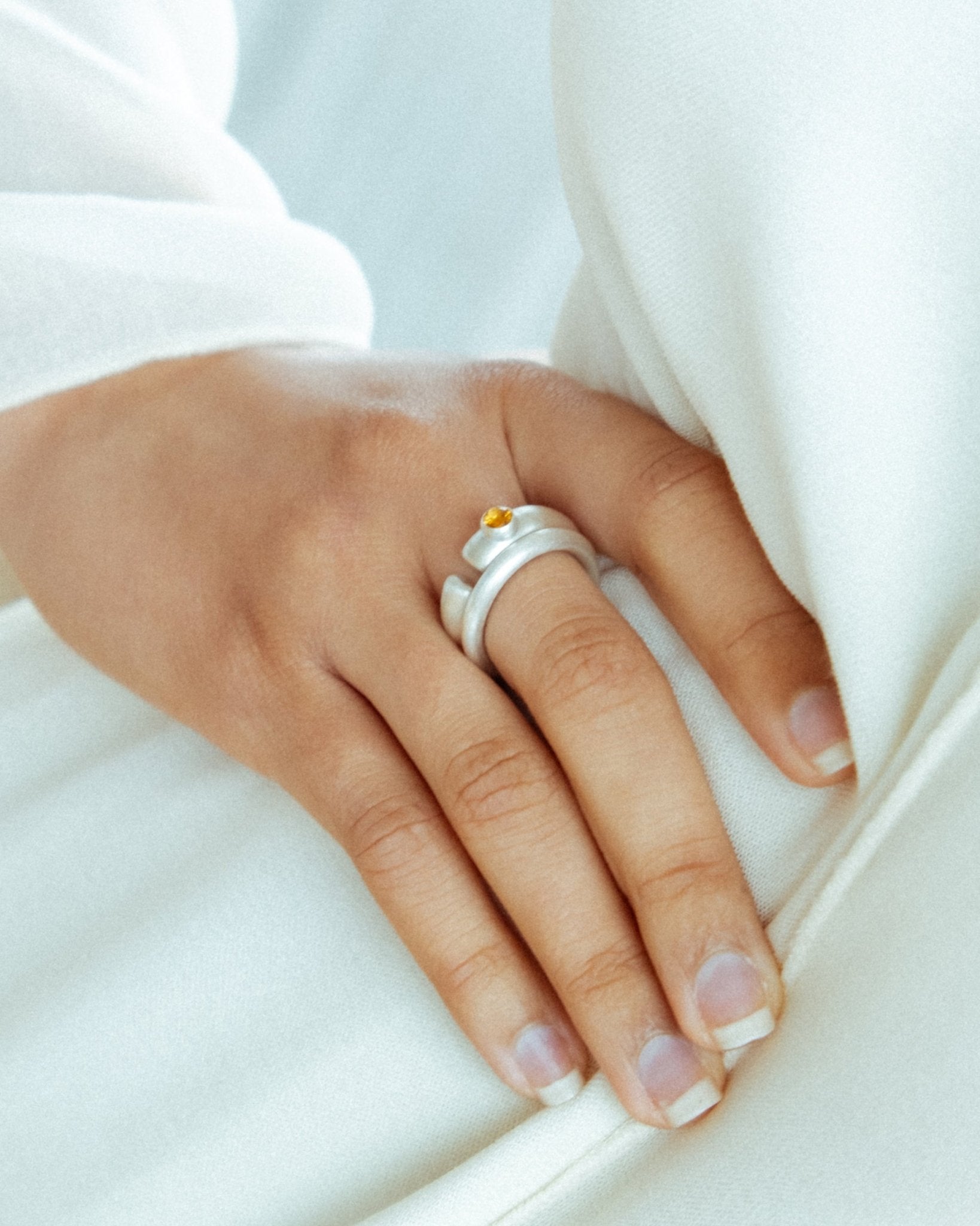 Ovie and Donut sterling silver ring stack set