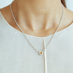 Bud Necklace sterling silver pendant with 4mm gemstone