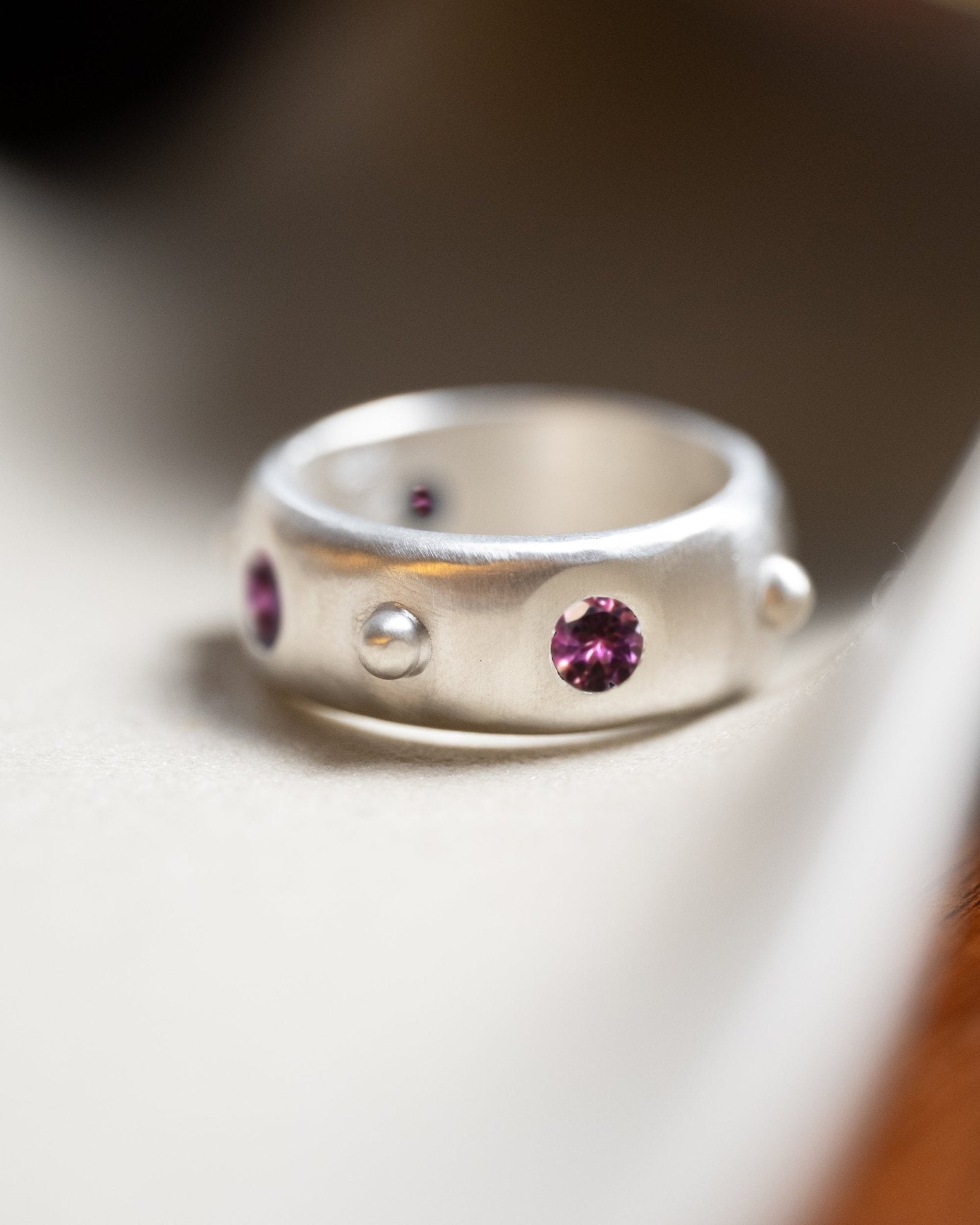 CKLASIC Fiora sculptural ring with sapphire or tourmaline options