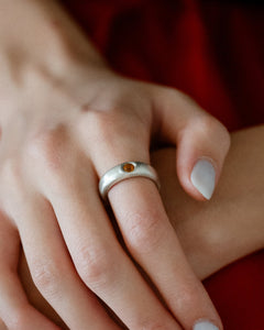 Isla Ring sterling silver gemstone band