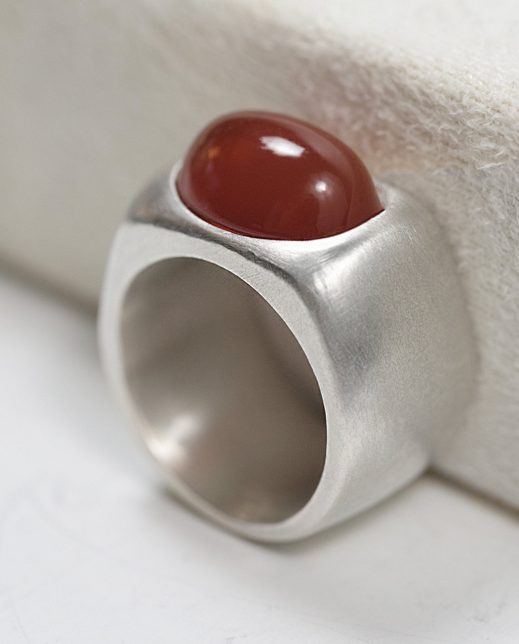Organic silver ring with sculptural flowing curves