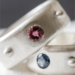 Fiora Ring with pink tourmaline stones in rhythmic pattern