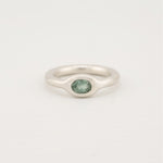 Nika ring sterling silver donut band with mint tourmaline gemstone