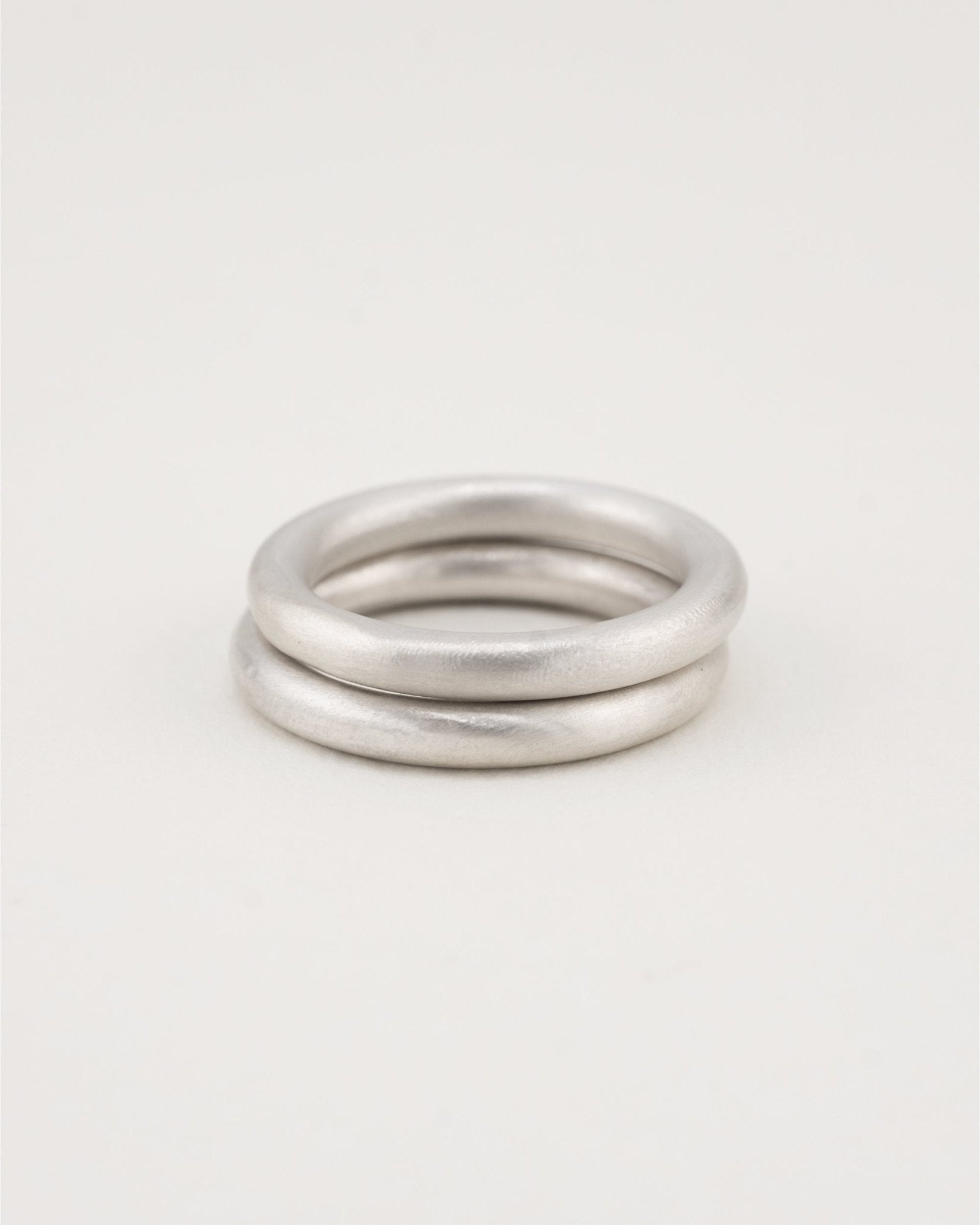 Donut ring stack sterling silver sculptural curved bands