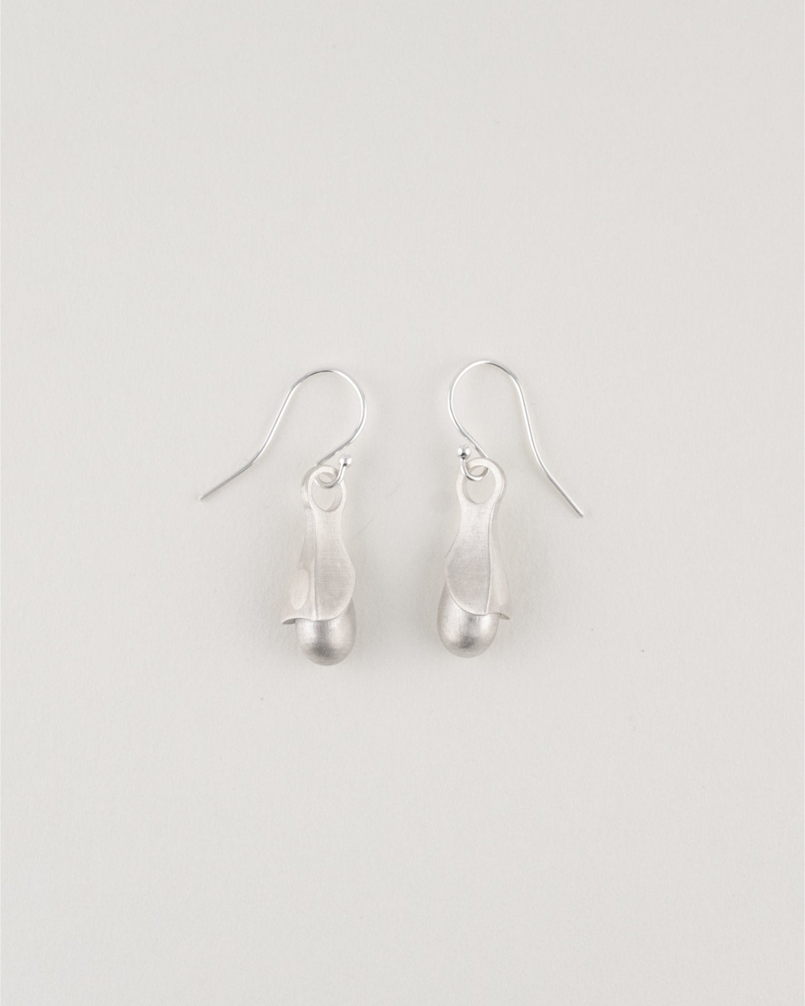 Seed Earrings sterling silver sculptural drop design