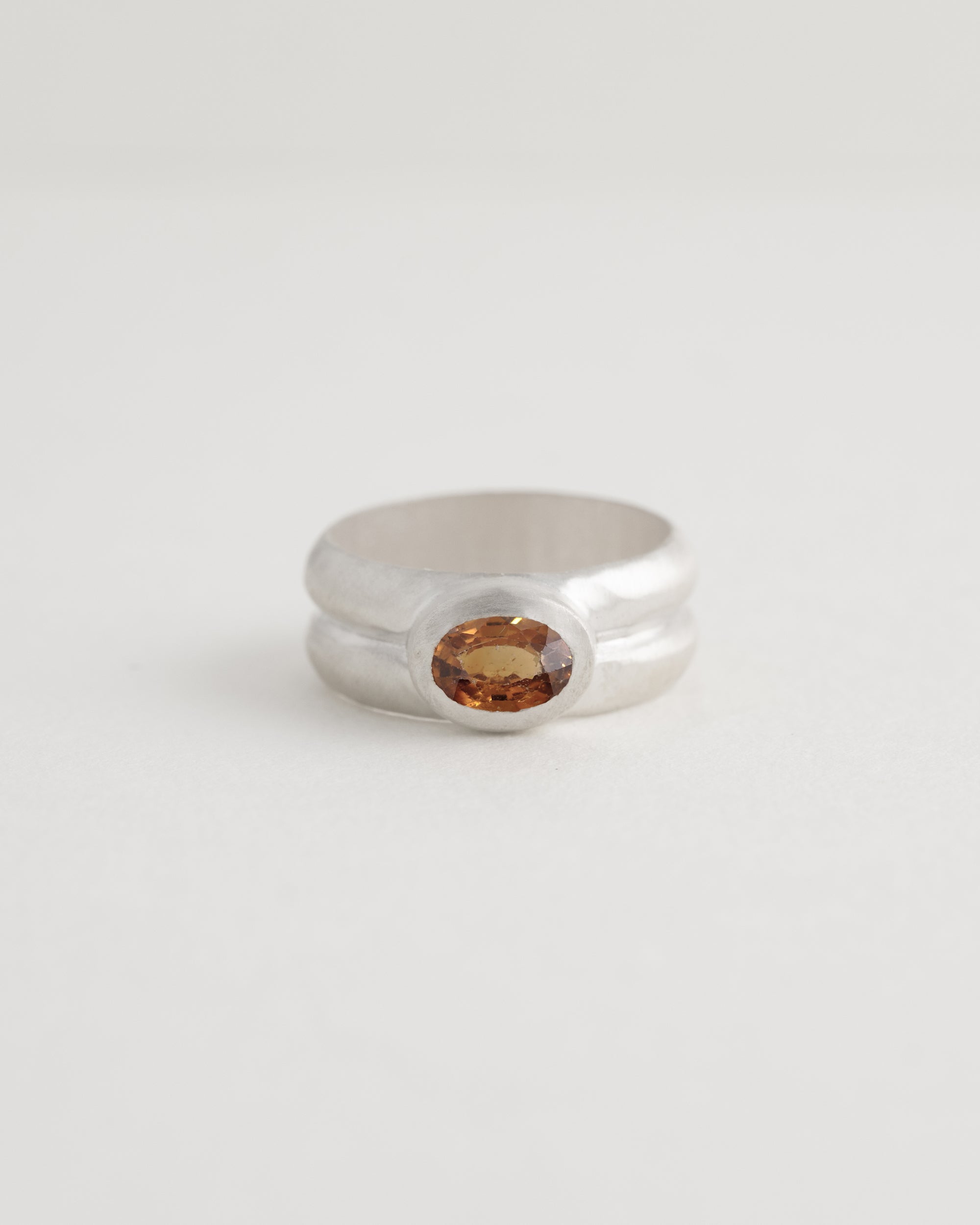 Kuva ring sterling silver wide band with gemstone