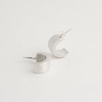 Arc Half Hoops sterling silver wide face half hoop earrings