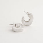 Small Rhea earrings sterling silver puffy hoops