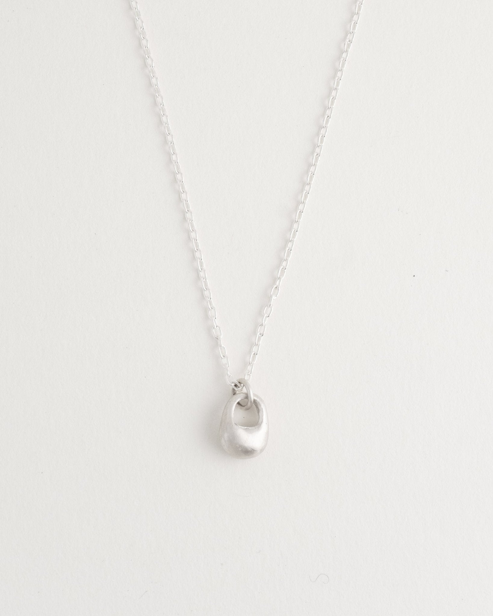 Pebble Necklace sterling silver minimalist rounded pendant