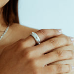 Bold sterling silver statement ring with chunky silhouette