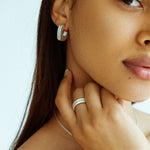 Handmade silver band ring with a bold silhouette
