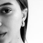 Hand-finished silver Rhea earrings with polished look