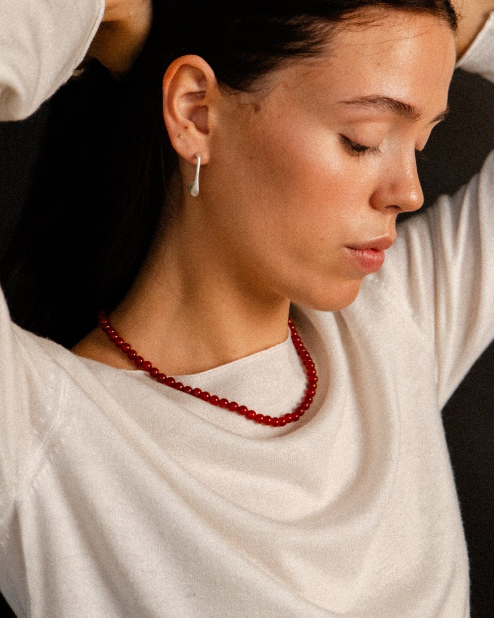 SMALL HINA NECKLACE, CARNELIAN - Cklasic Designs