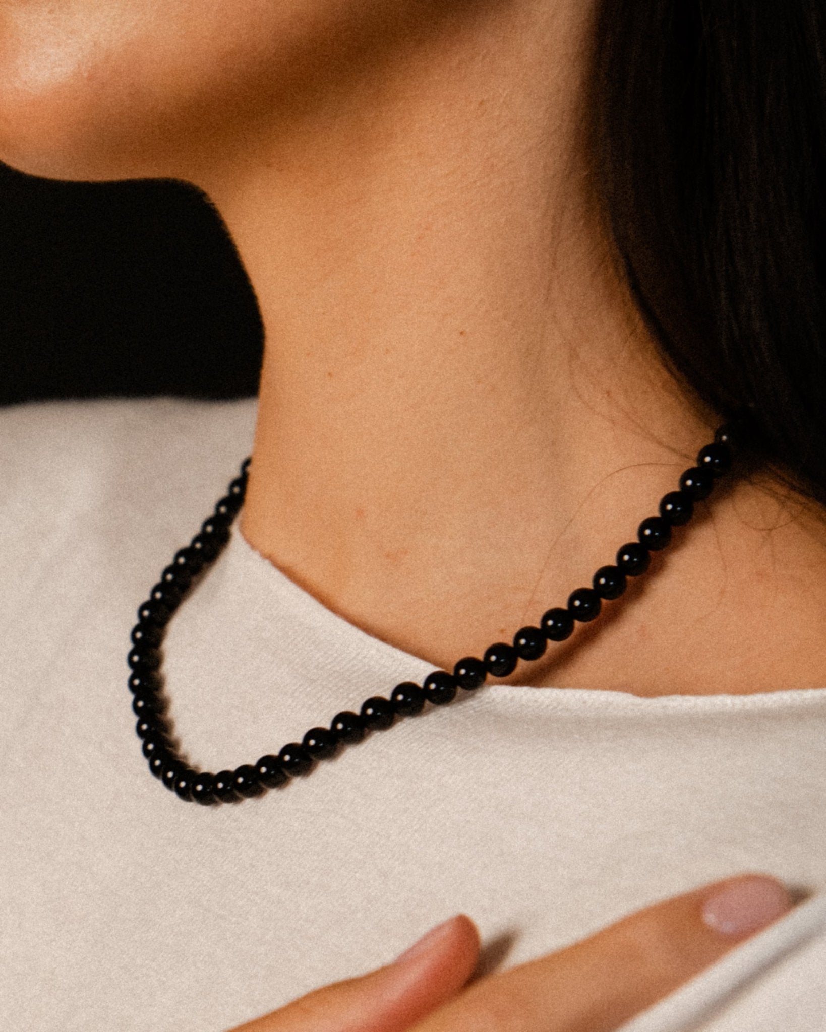 SMALL HINA NECKLACE, ONYX - Cklasic Designs